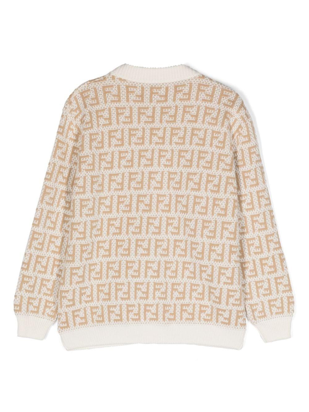 Cardigan con stampa FF - Rubino Kids