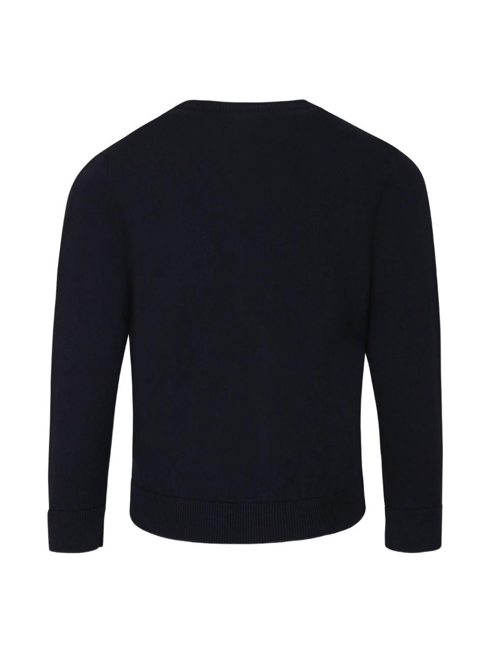 Cardigan Emporio Armani Kids blu in cotone e lana con scollo a V - Rubino Kids