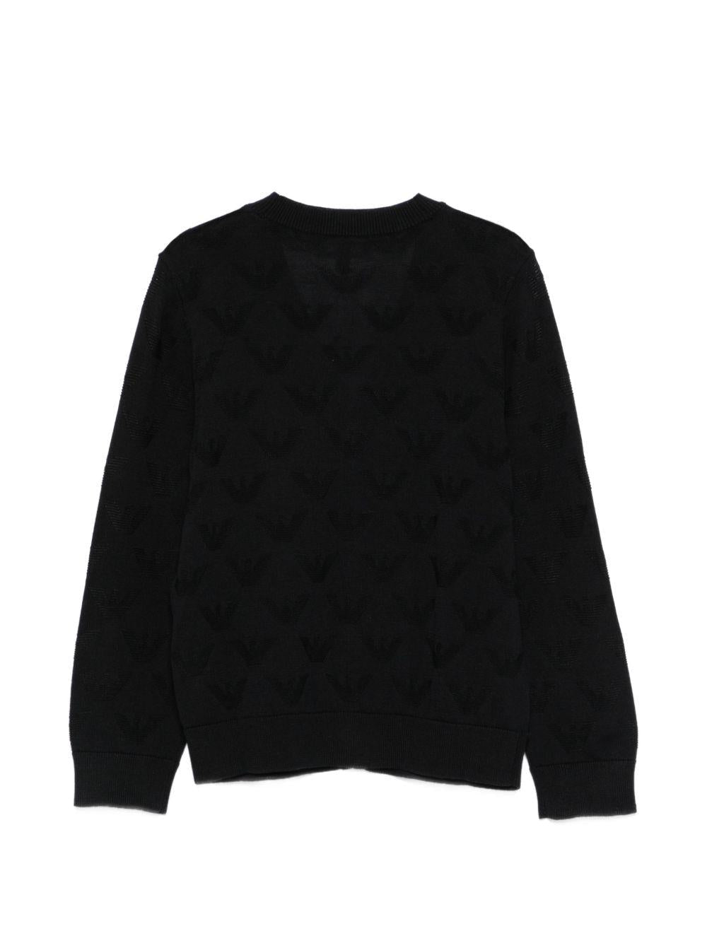 Cardigan Emporio Armani Kids nero con scollo a V - Rubino Kids