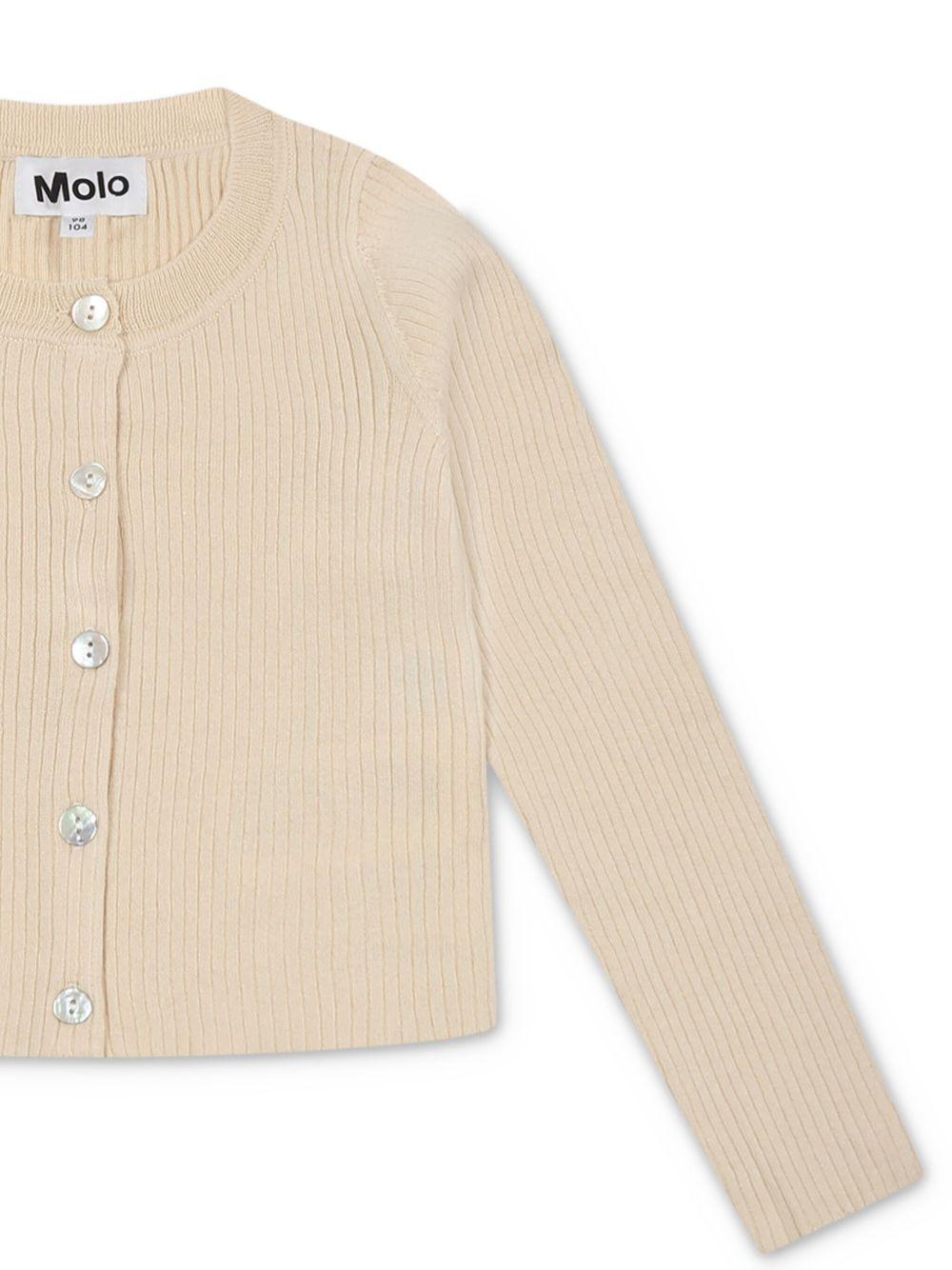Cardigan Giselle per bambina Molo beige con bottoni in madreperla - Rubino Kids