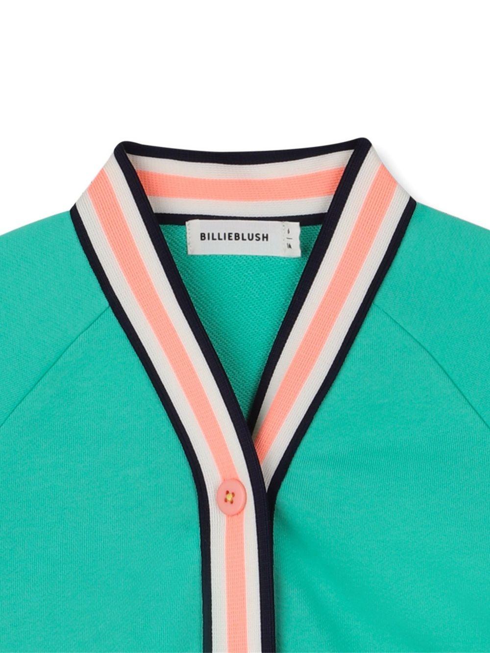 Cardigan per bambina Billieblush verde con applicazione - Rubino Kids