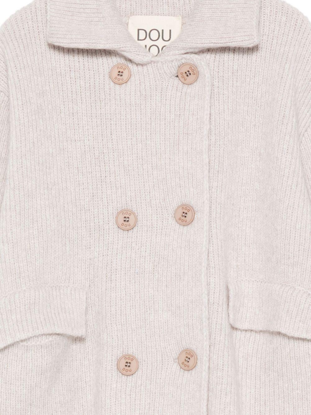 Cardigan per bambina Douuod Kids beige con chiusura a doppiopetto - Rubino Kids