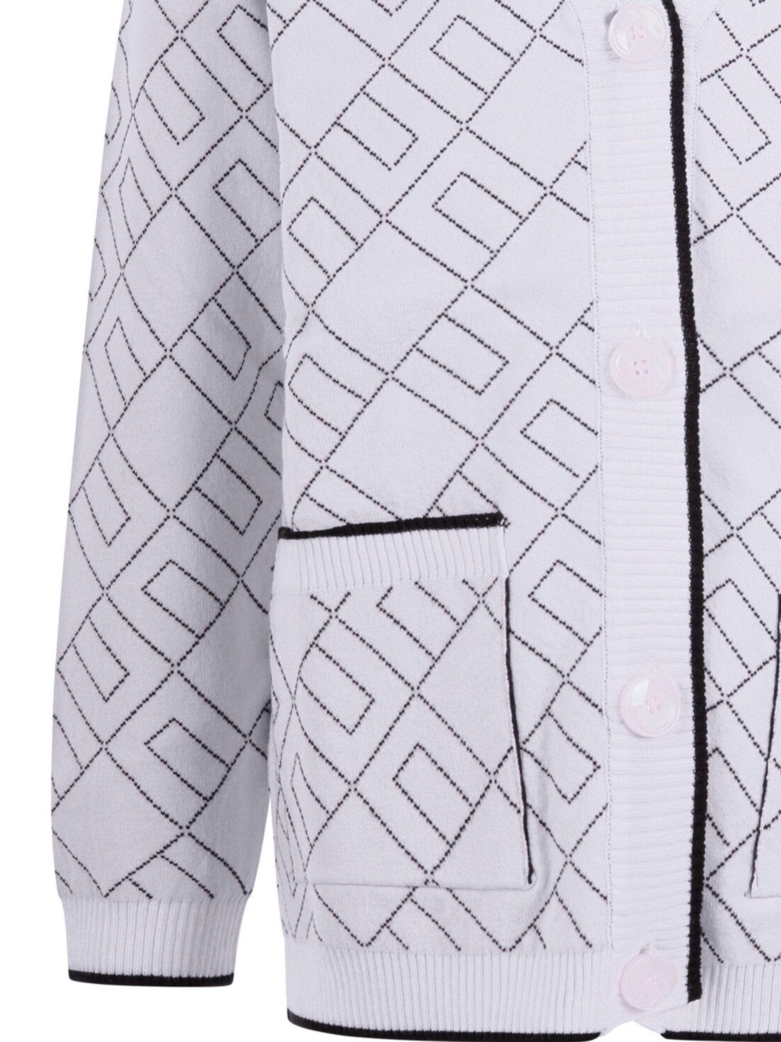 Cardigan per bambina Elisabetta Franchi La Mia Bambina bianco con motivo logo all - over - Rubino Kids