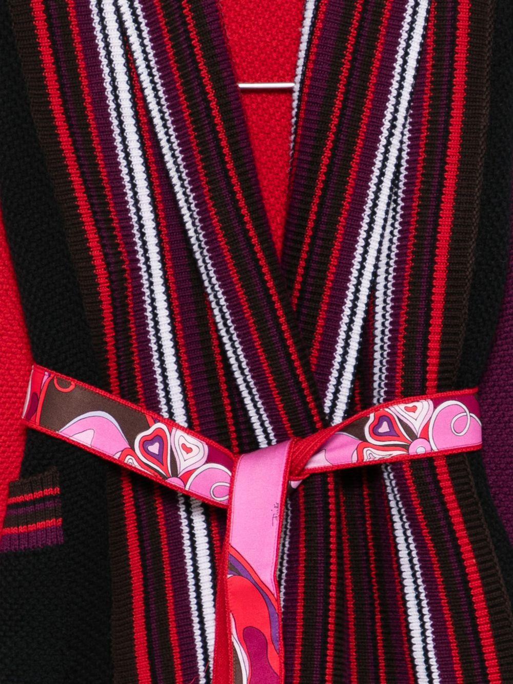 Cardigan per bambina Emilio Pucci Junior multicolore con motivo a righe - Rubino Kids