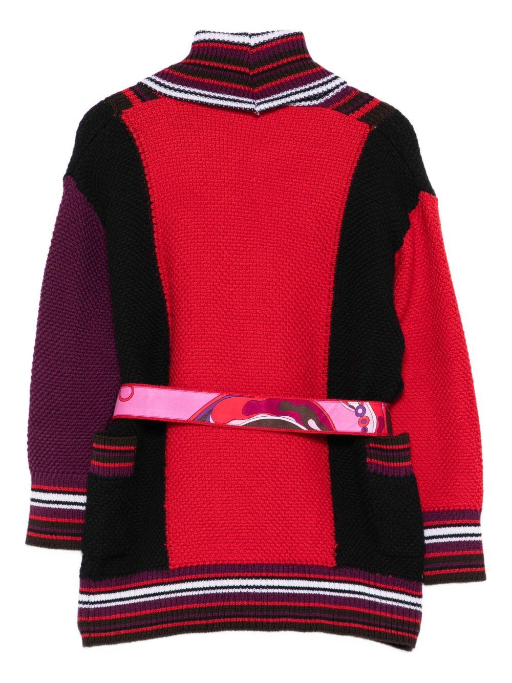 Cardigan per bambina Emilio Pucci Junior multicolore con motivo a righe - Rubino Kids