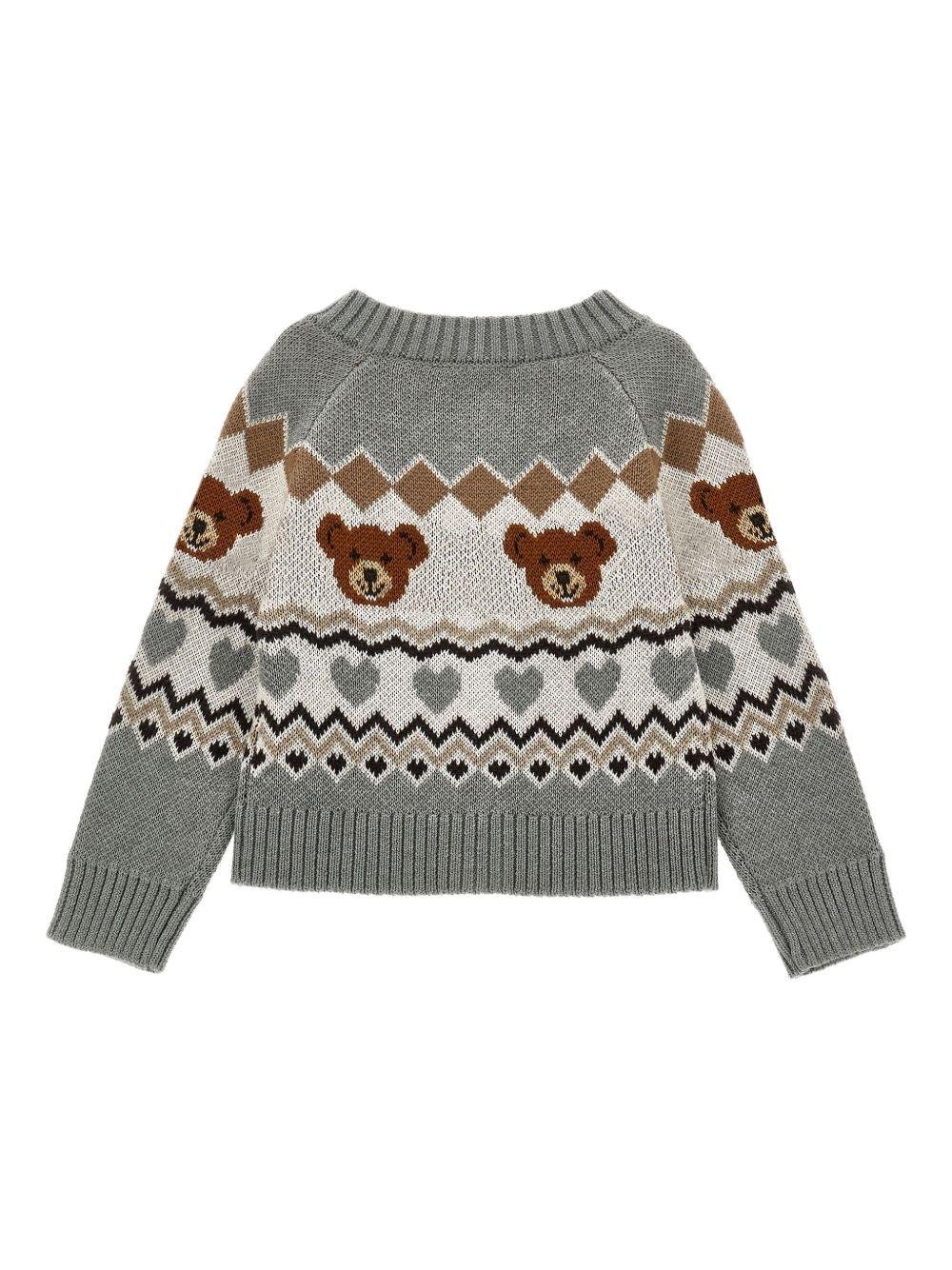 Cardigan per bambina Monnalisa grigio con chiusura frontale con bottoni - Rubino Kids