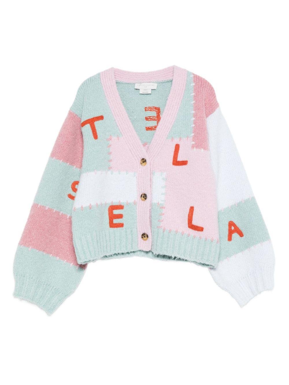 Cardigan per bambina Stella McCartney Kids multicolor con design patchwork - Rubino Kids