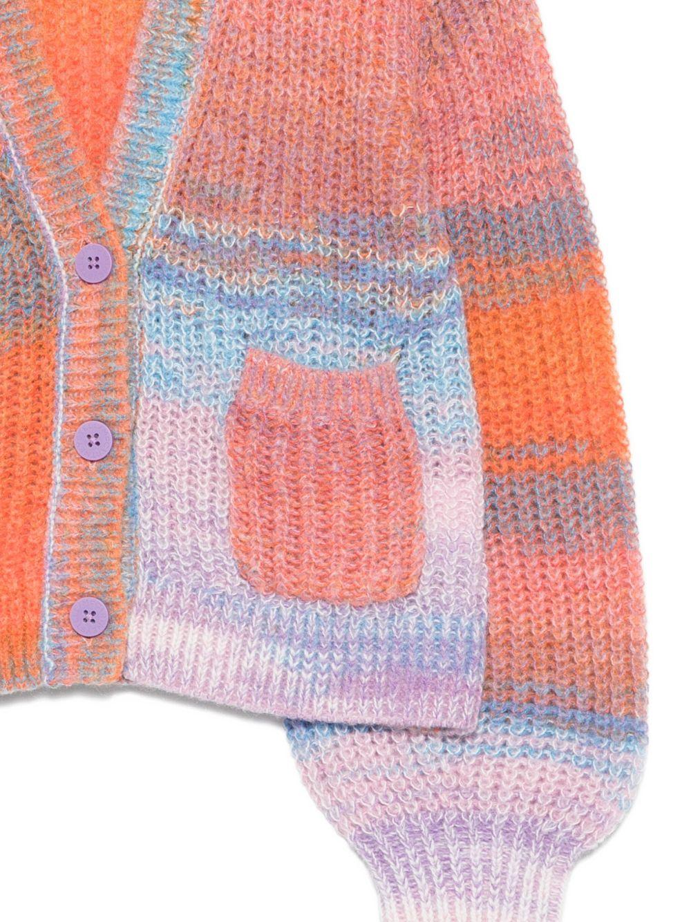Cardigan per bambina Stella McCartney Kids multicolore con maniche a palloncino - Rubino Kids