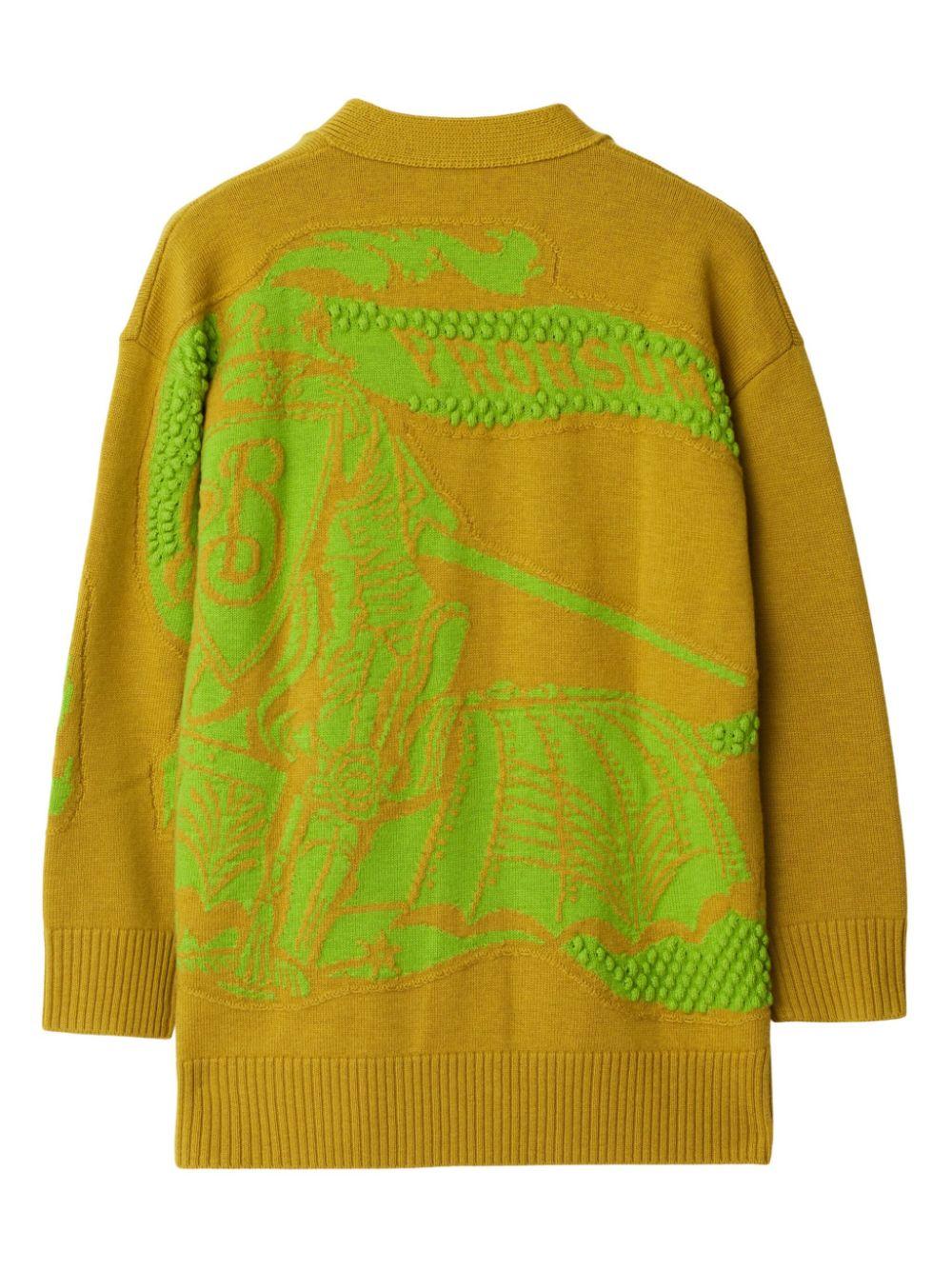 Cardigan per bambino Burberry Kids Equestrian Knight con intarsio - Rubino Kids