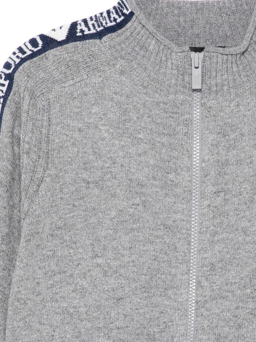 Cardigan per bambino Empori Armani Kids grigio con logo - Rubino Kids