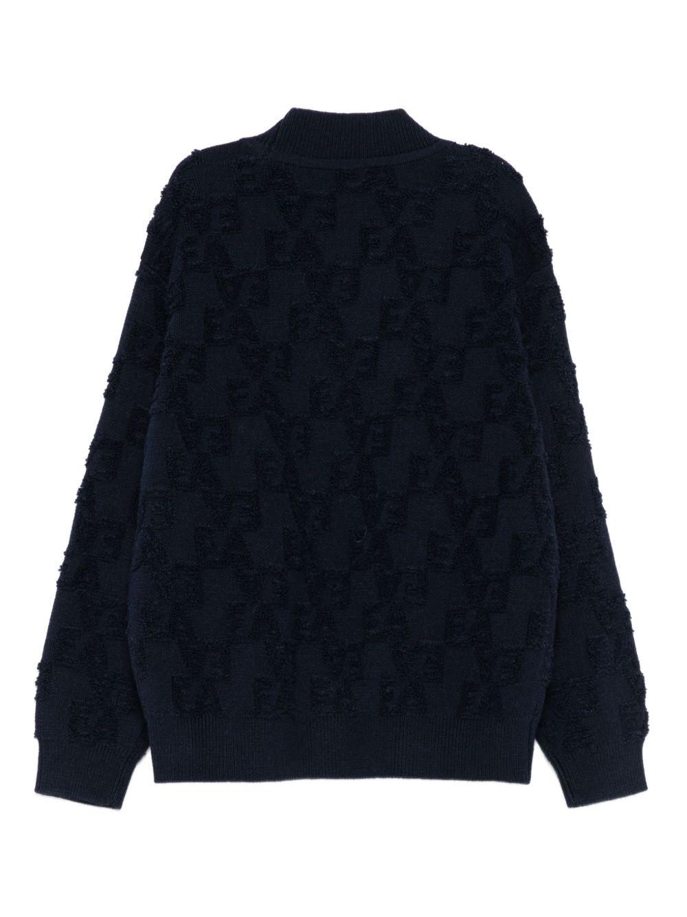 Cardigan per bambino Emporio Armani Kids blu con scollo a V - Rubino Kids