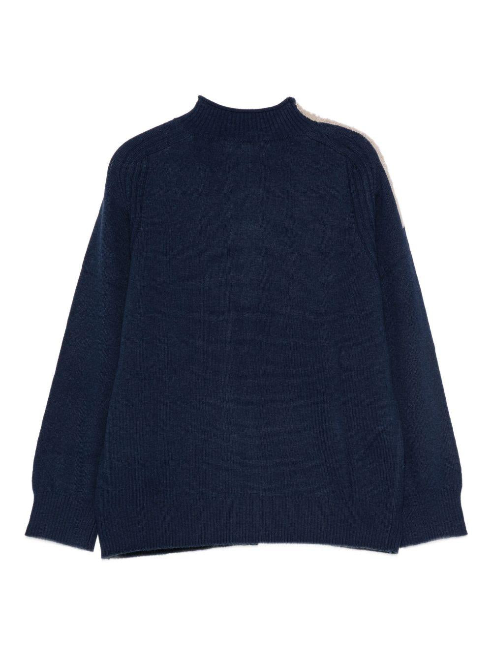 Cardigan per bambino Emporio Armani Kids blu navy con applicazione sulla spalla - Rubino Kids
