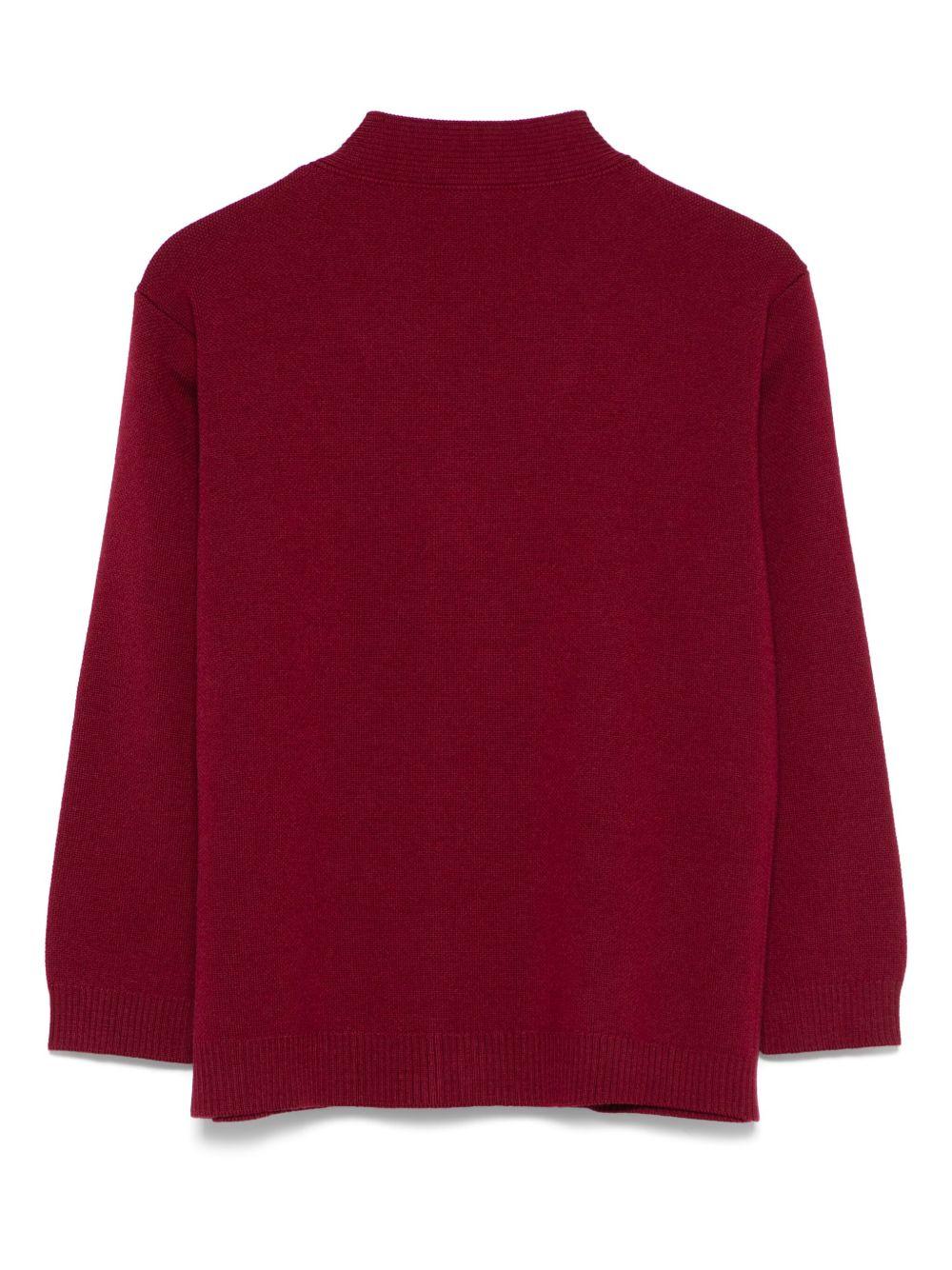 Cardigan per bambino Fendi Kids rosso scuro con chiusura frontale con bottoni - Rubino Kids