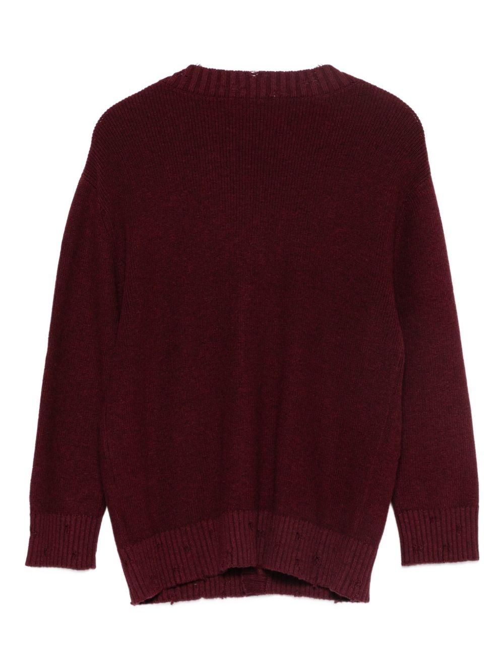 Cardigan per bambino Laneus Kids rosso con logo ricamato sul davanti - Rubino Kids