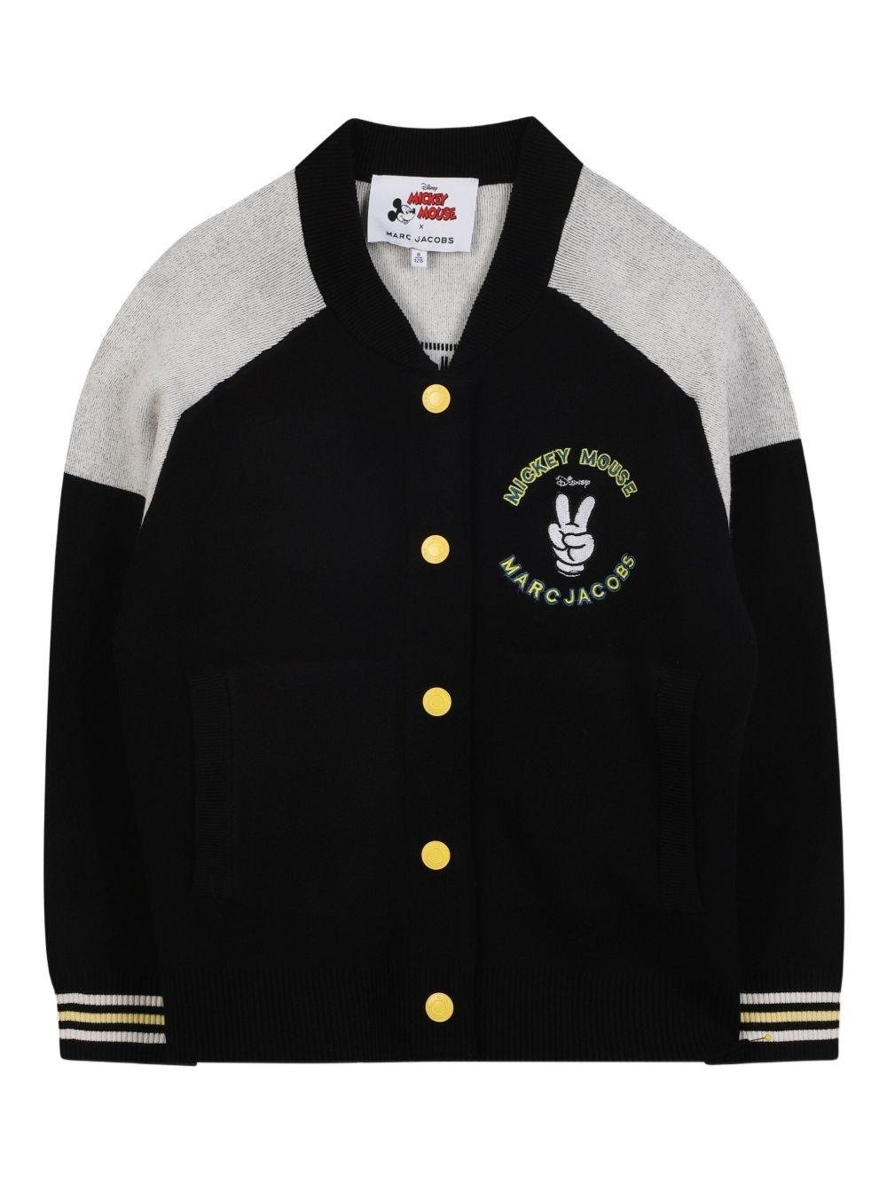 Cardigan per bambino Marc Jacobs Kids x Disney Mickey Mouse nero con ricamo - Rubino Kids