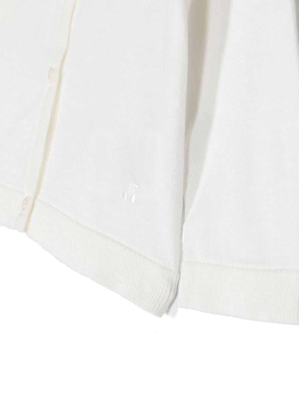 Cardigan per neonata Bonpoint bianco con logo ricamato - Rubino Kids