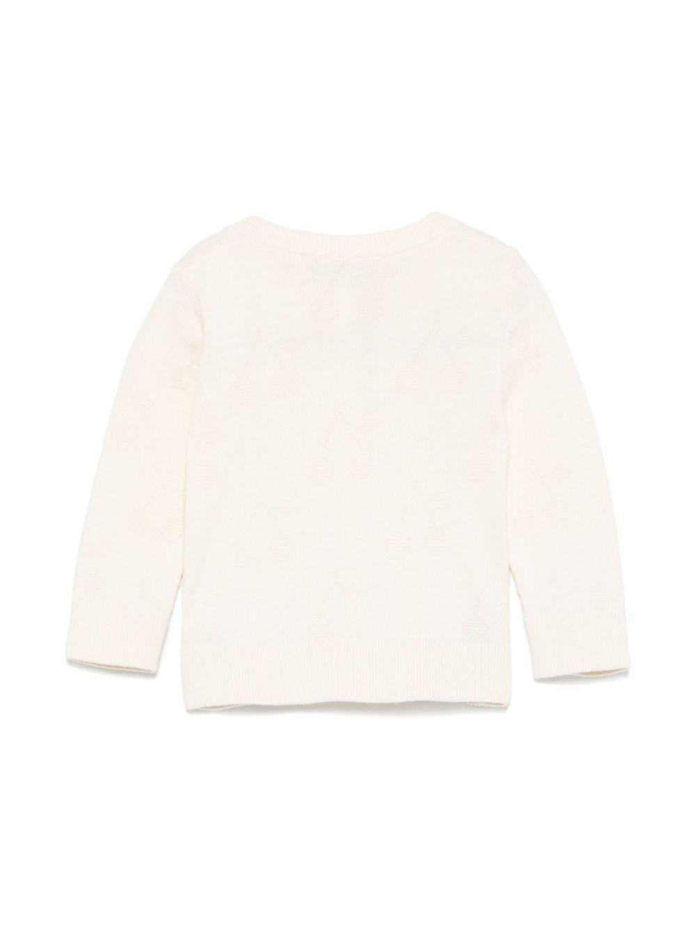 Cardigan per neonata Bonpoint Teyana ècru con chiusura frontale con bottoni - Rubino Kids