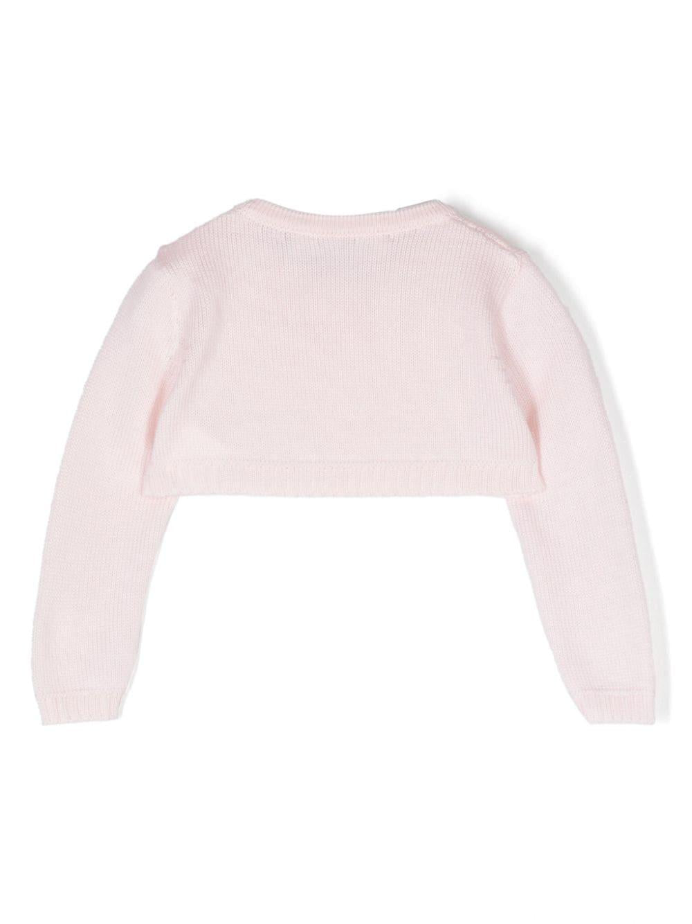 Cardigan per neonata Colorichiari rosa con bottoni gioiello - Rubino Kids