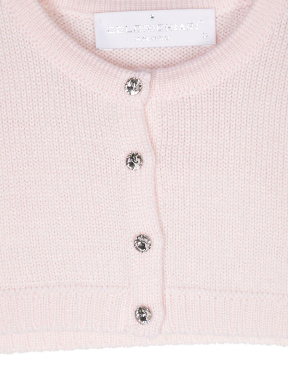 Cardigan per neonata Colorichiari rosa con bottoni gioiello - Rubino Kids