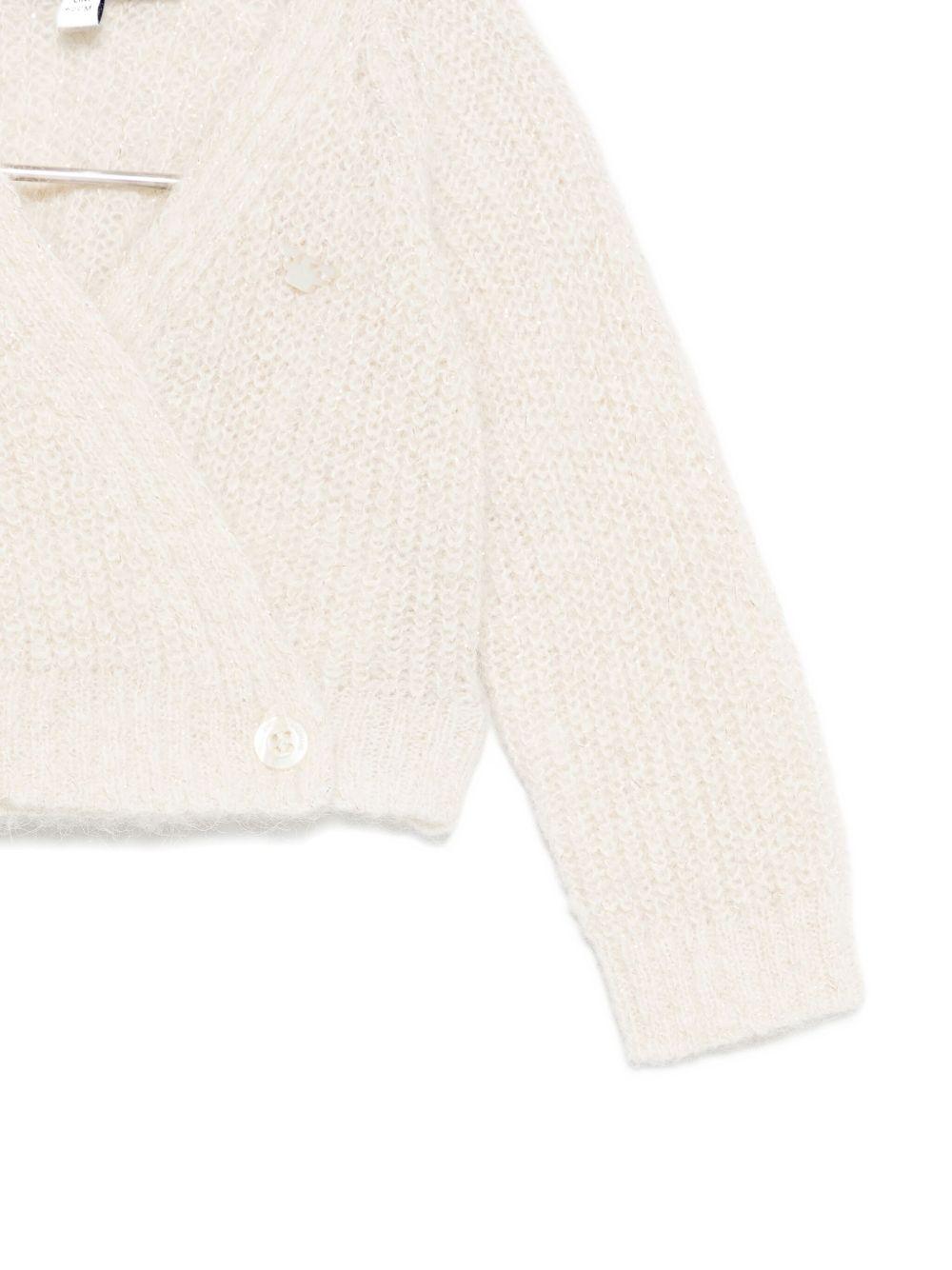 Cardigan per neonata Emporio Armani Kids beige con scollo a V - Rubino Kids