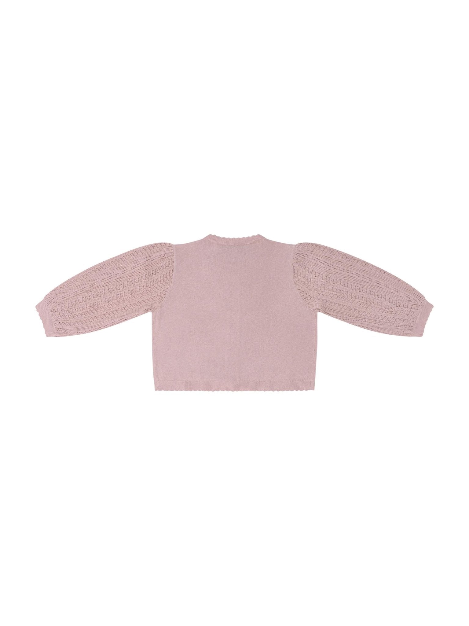 Cardigan per neonata Emporio Armani Kids rosa con trama lavorata a maglia - Rubino Kids