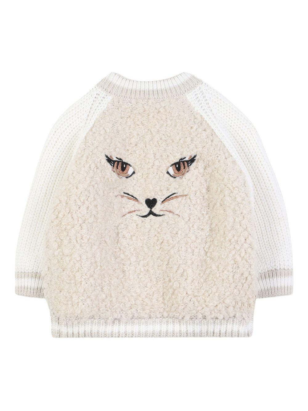 Cardigan per neonata Givenchy Kids beige con design ricamato - Rubino Kids