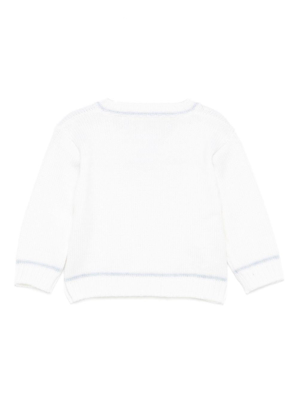 Cardigan per neonata La Stupenderia bianco con bottoni in maglia - Rubino Kids