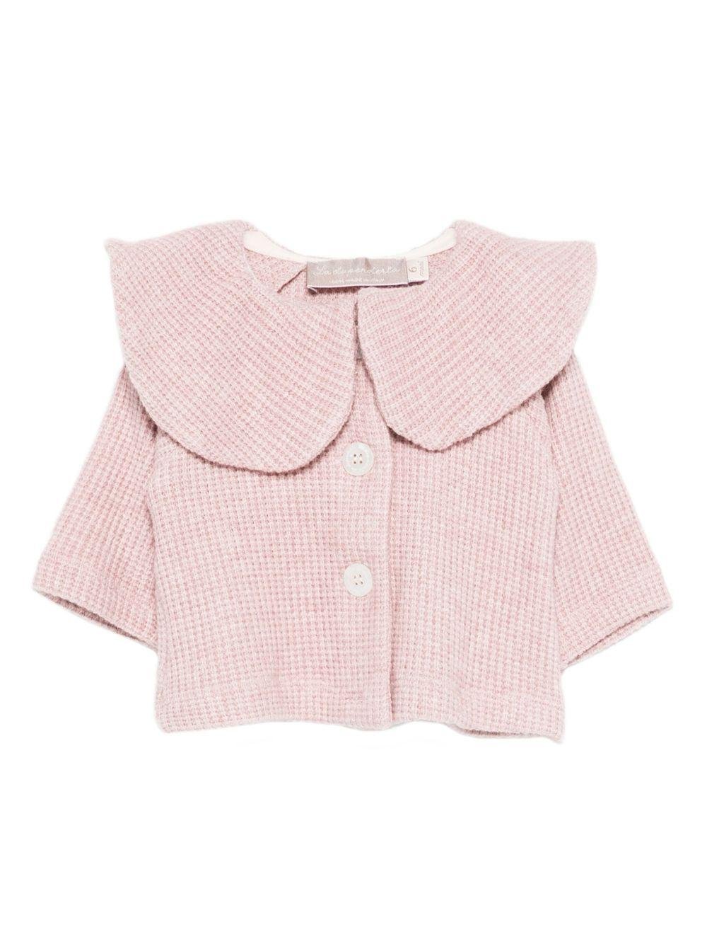 Cardigan per neonata La Stupenderia rosa con colletto arricciato - Rubino Kids