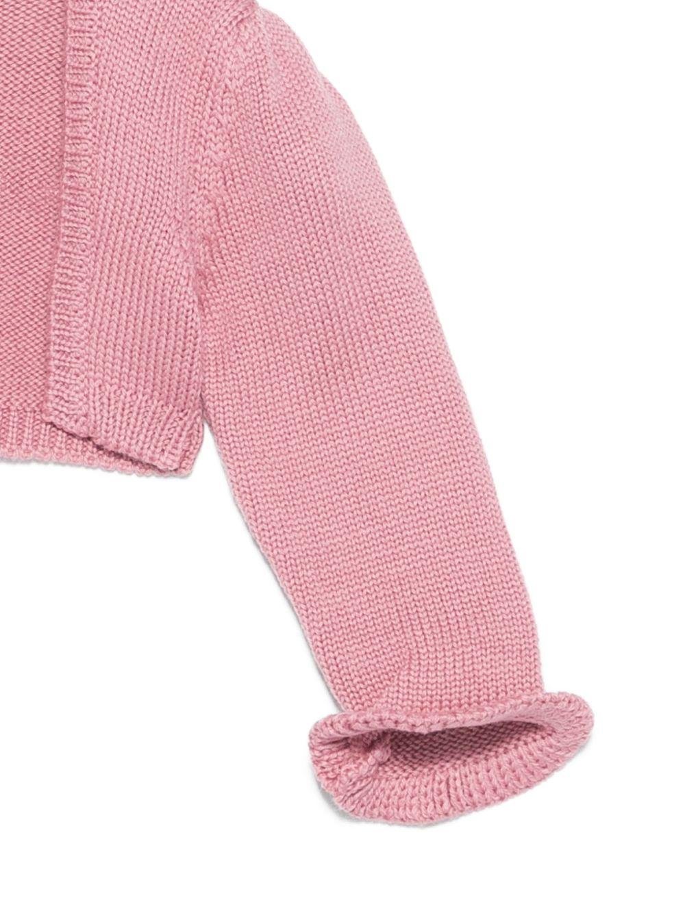 Cardigan per neonata La Stupenderia rosa con polsini arricciati - Rubino Kids