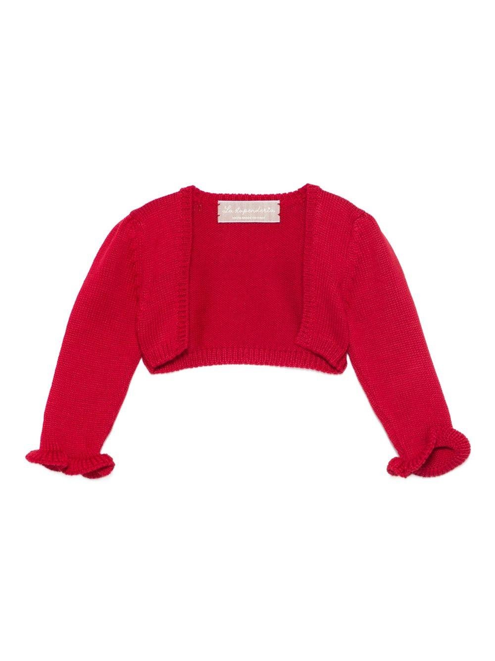 Cardigan per neonata La Stupenderia rosso con volant - Rubino Kids