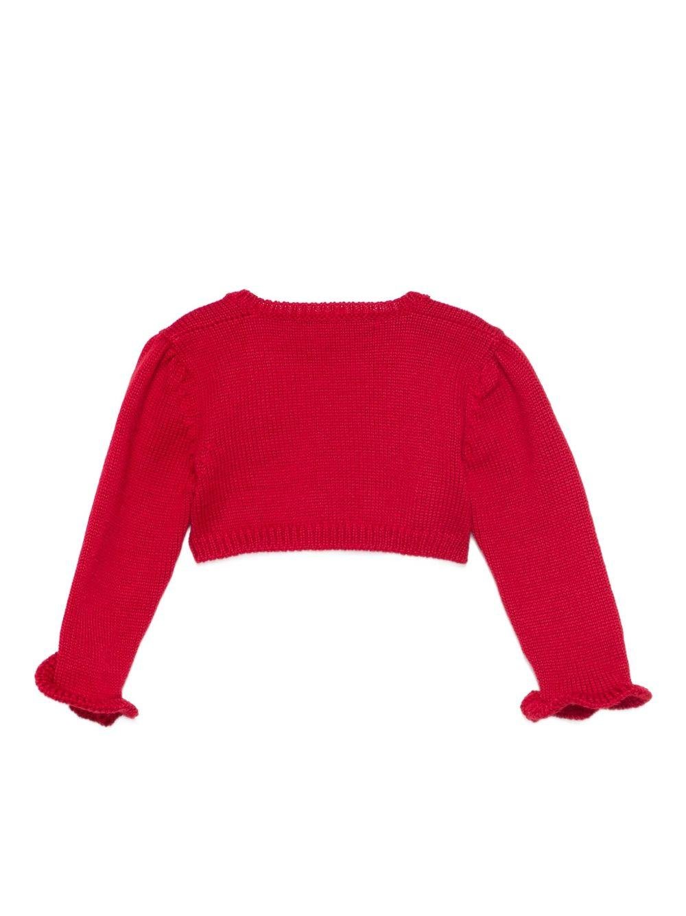Cardigan per neonata La Stupenderia rosso con volant - Rubino Kids