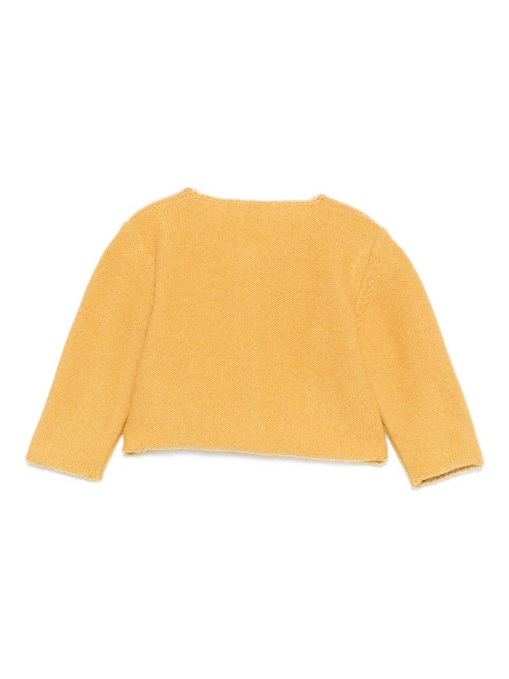Cardigan per neonata Mariella Ferrari giallo con ricamo a fiori - Rubino Kids