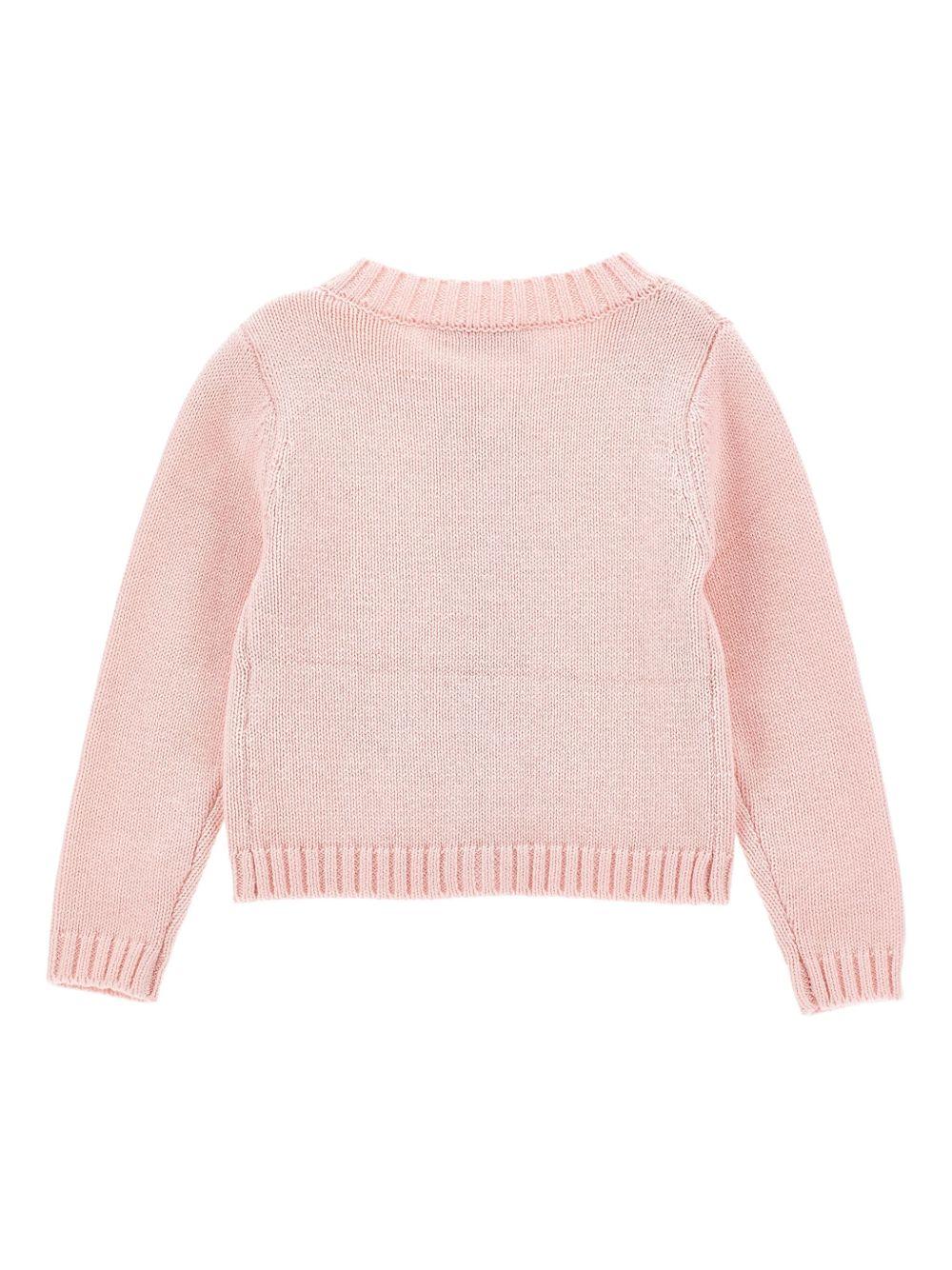 Cardigan per neonata Monnalisa rosa con fiocco - Rubino Kids