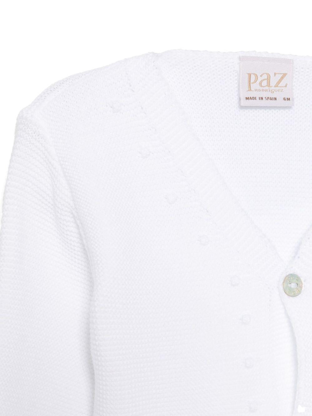 Cardigan per neonata Paz Rodriguez Paz 25 bianco con dettagli in 3D - Rubino Kids