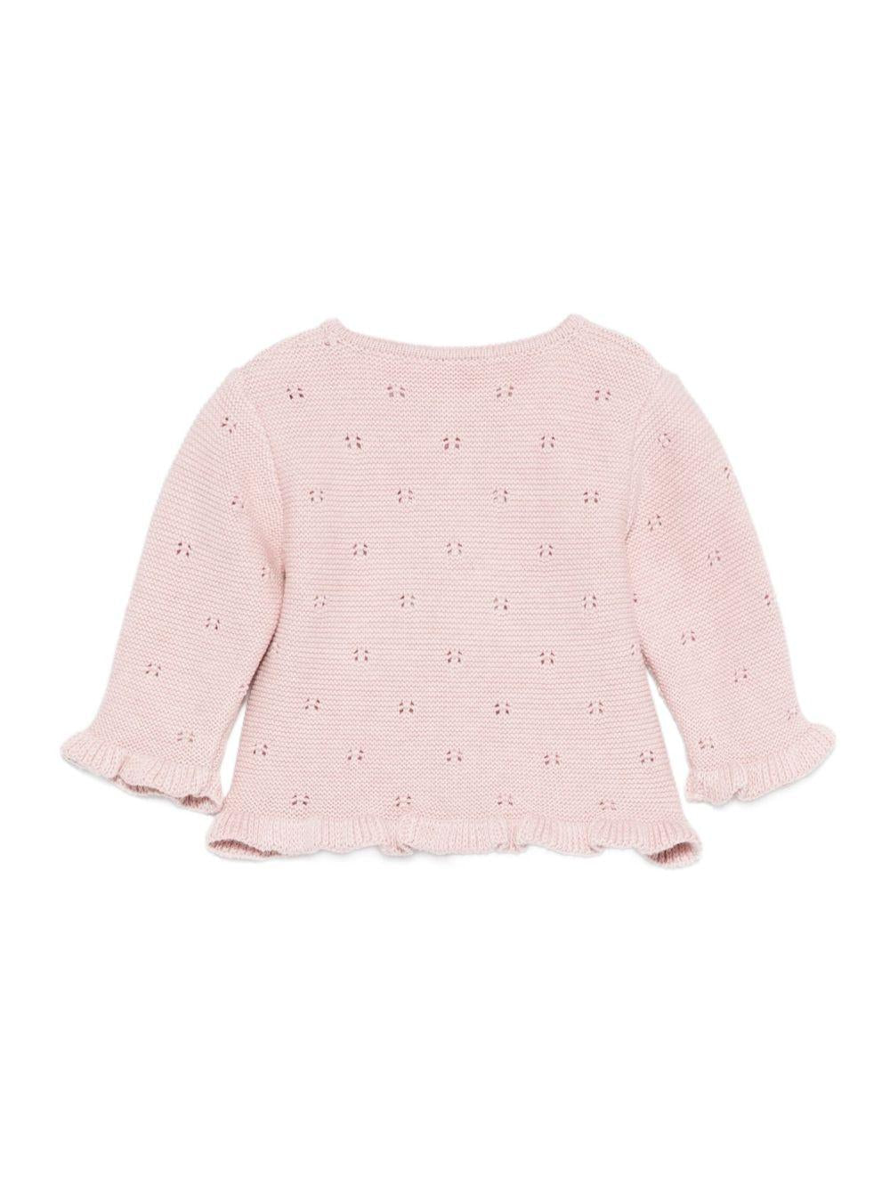 Cardigan per neonata Paz Rodríguez rosa con modello con occhielli - Rubino Kids