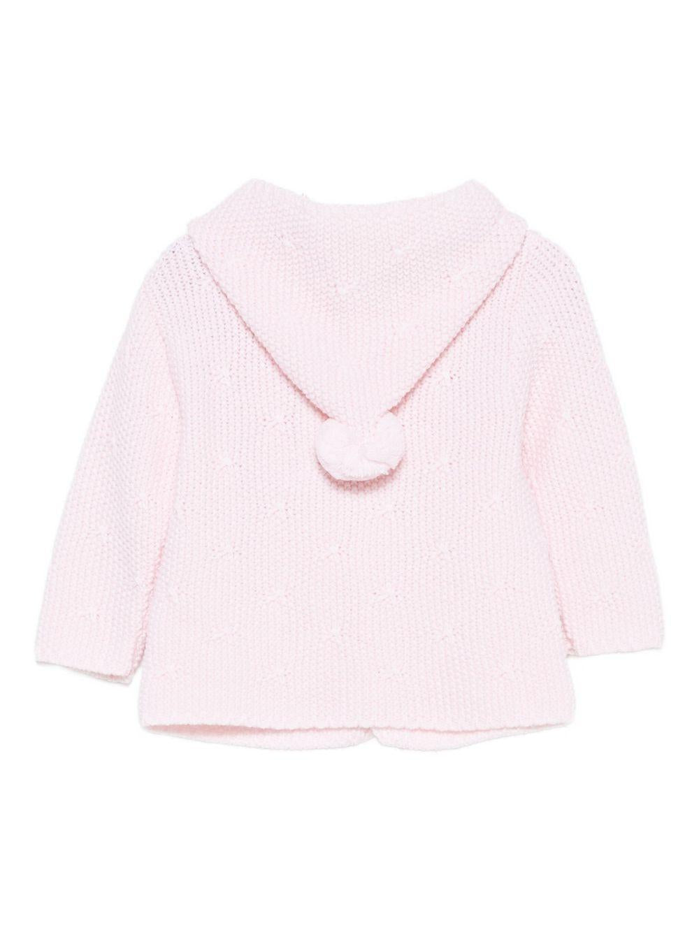 Cardigan per neonata Paz Rodríguez rosa con pompon - Rubino Kids