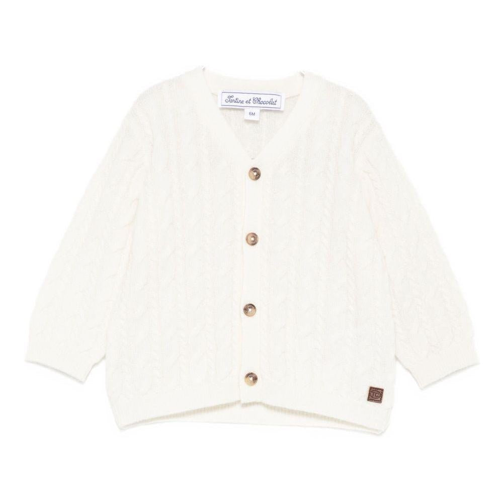 Cardigan per neonata Tartine Et Chocolate bianco con chiusura frontale con bottoni - Rubino Kids
