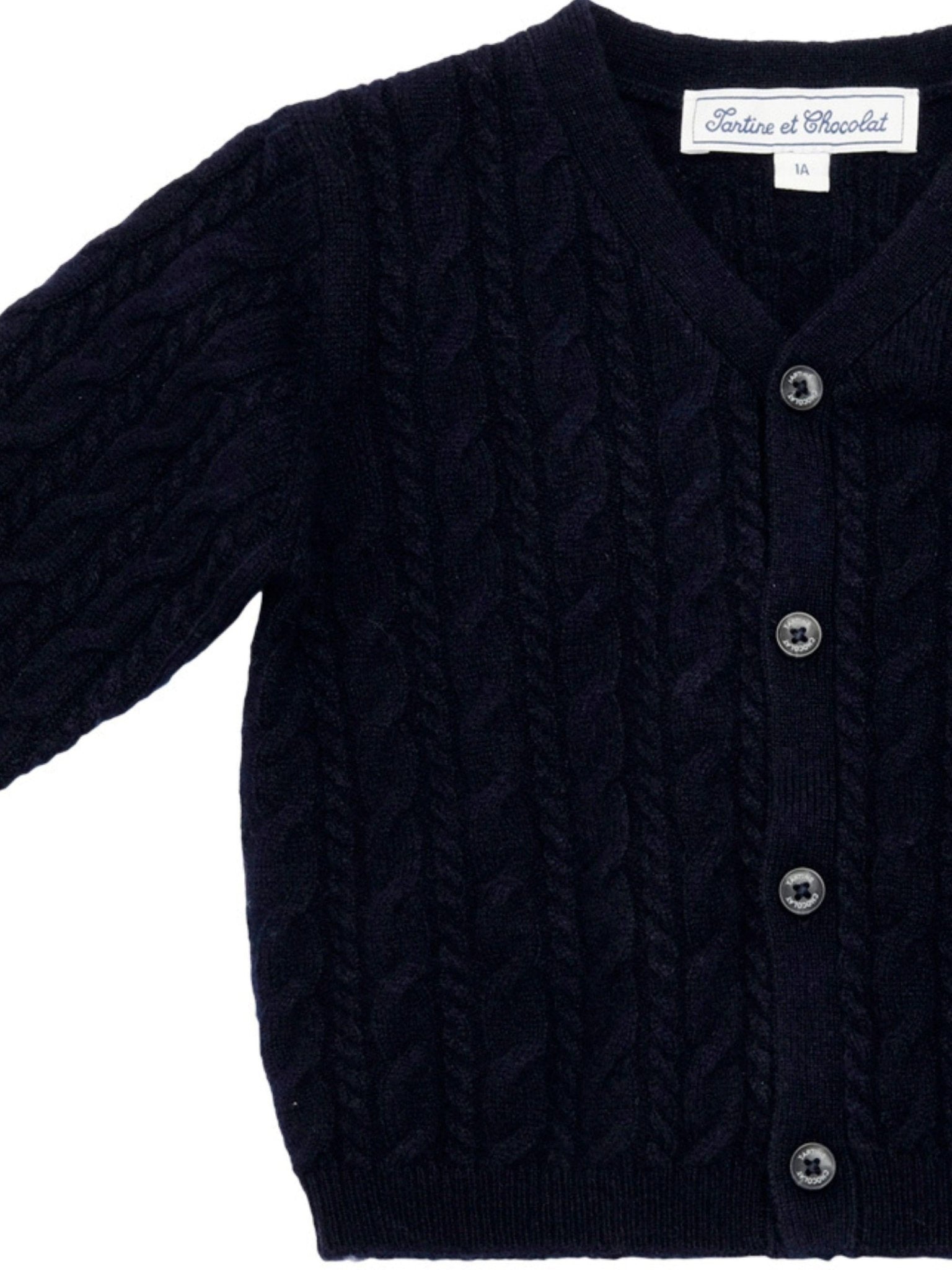 Cardigan per neonata Tartine Et Chocolate blu con chiusura frontale con bottoni - Rubino Kids