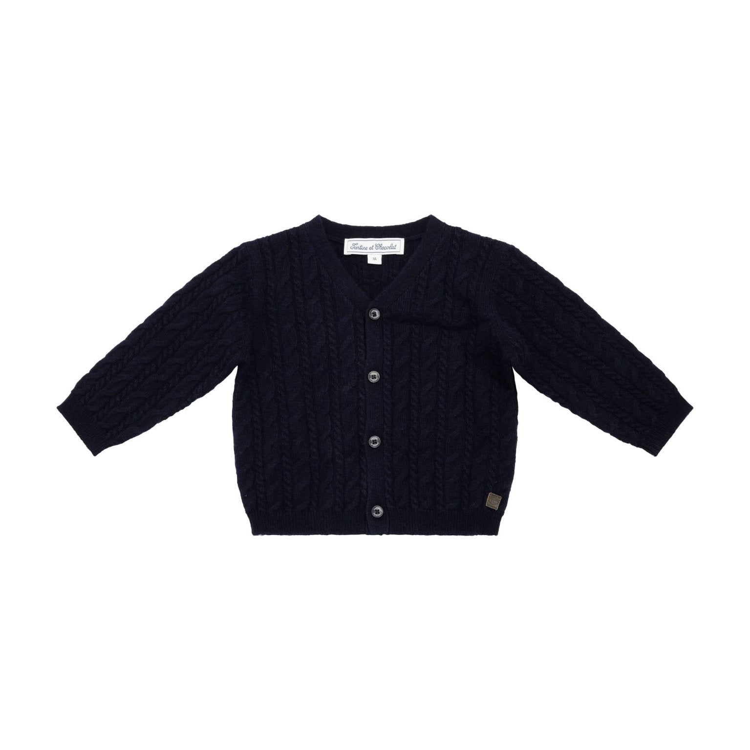 Cardigan per neonata Tartine Et Chocolate blu con chiusura frontale con bottoni - Rubino Kids