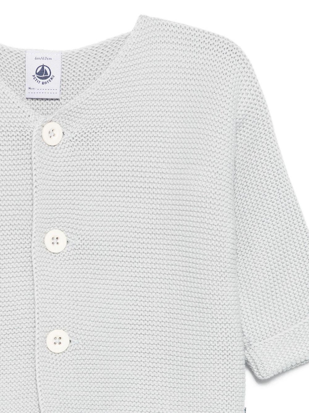 Cardigan per neonati Petit Bateau grigio lavorato a maglia con bottoni sul davanti - Rubino Kids