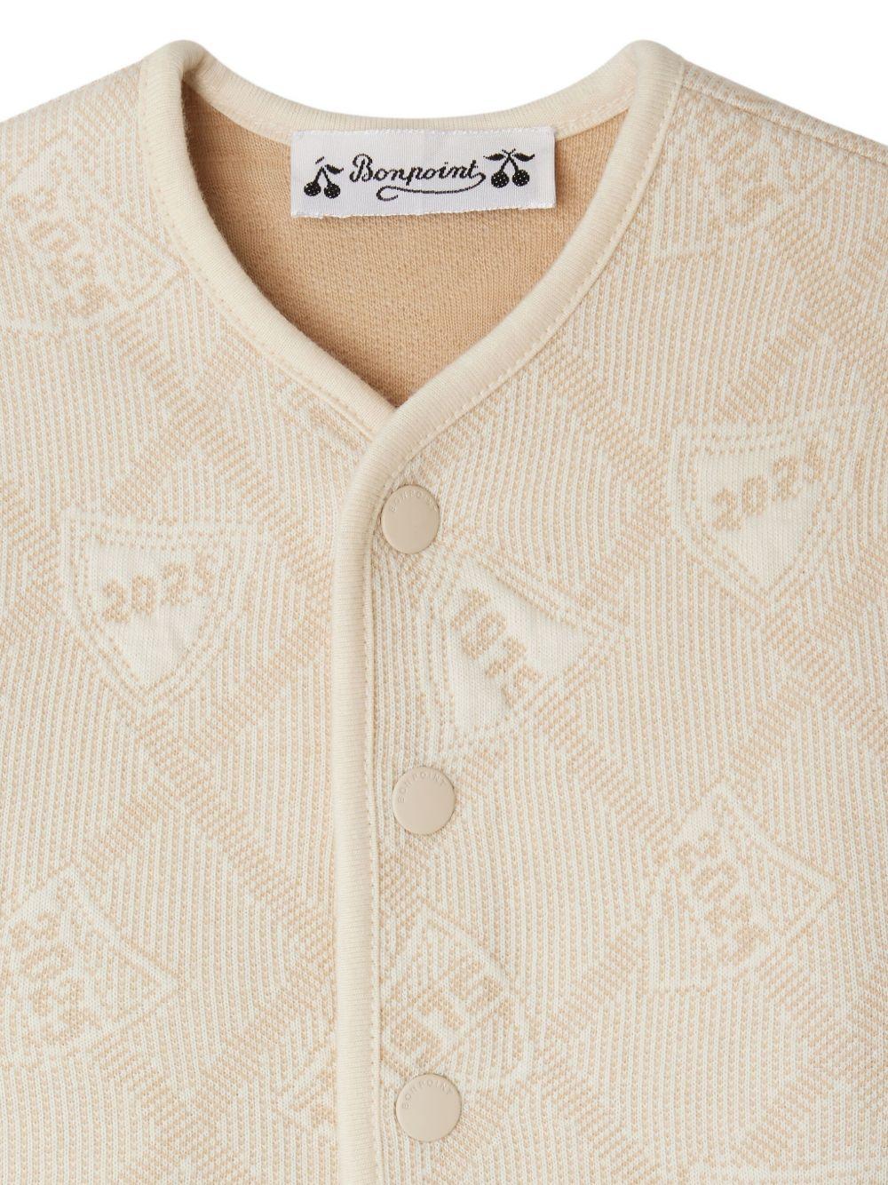 Cardigan per neonato Bonpoint beige con stampa - Rubino Kids