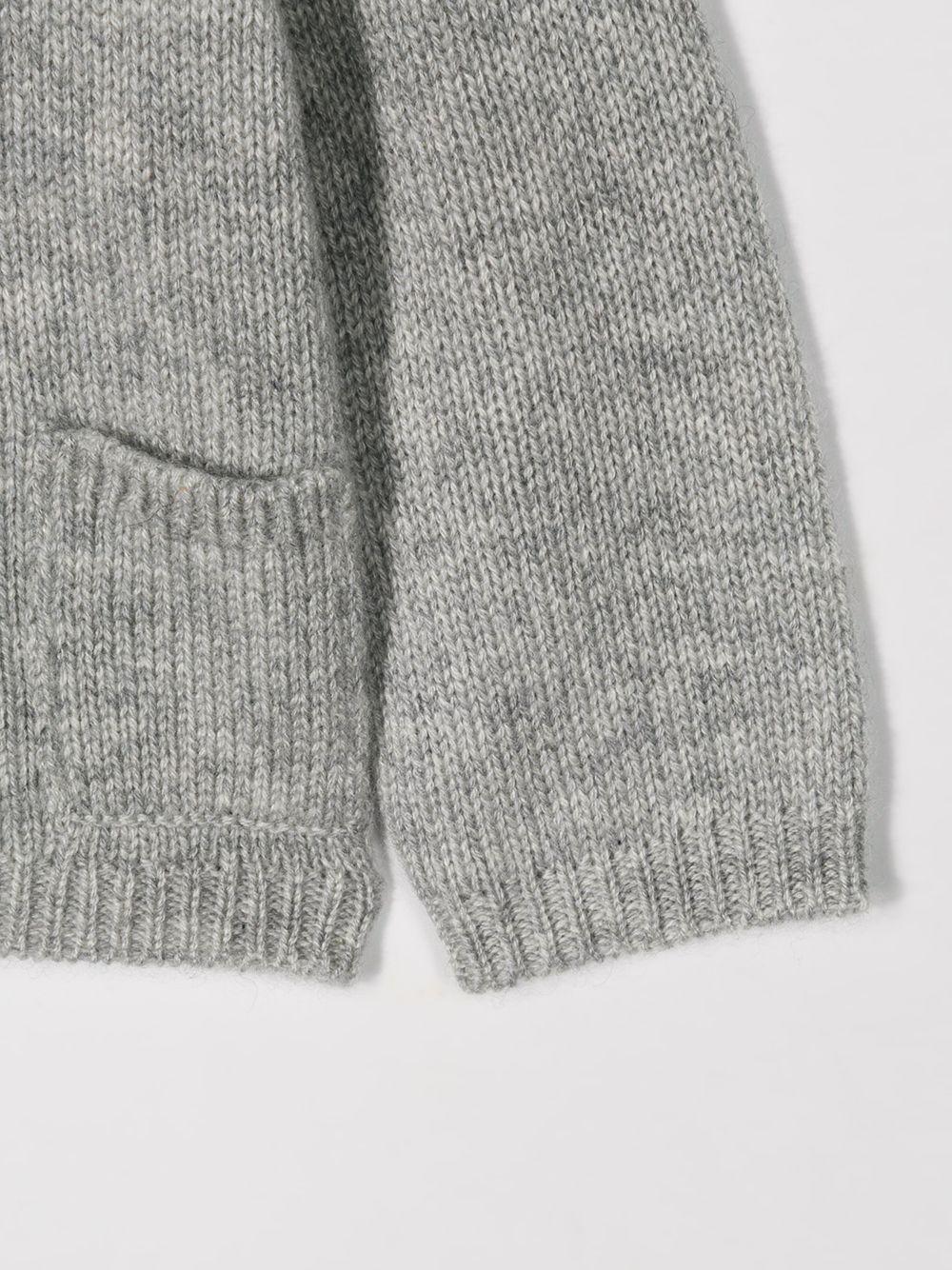 Cardigan per neonato Bonpoint grigio con scollo a V - Rubino Kids