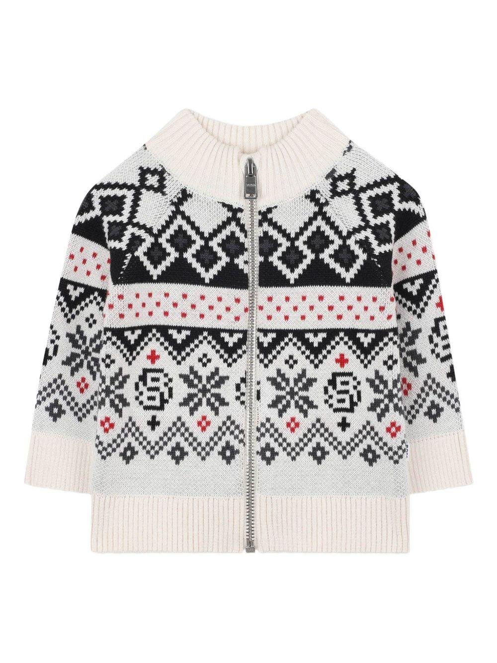 Cardigan per neonato Boss Kids multicolore con zip - Rubino Kids