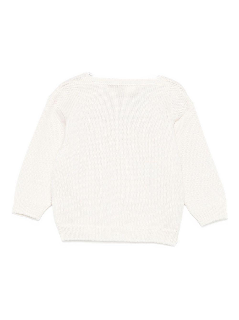 Cardigan per neonato La Stupenderia bianco con scollo a V - Rubino Kids