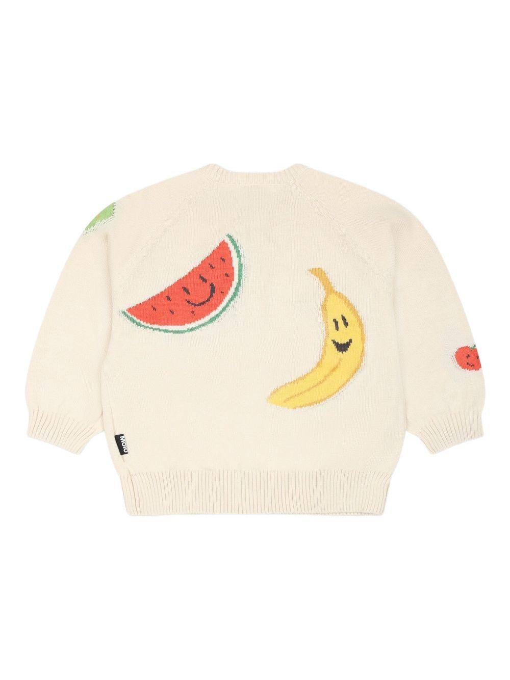 Cardigan per neonato Molo beige con motivo a intarsio e chiusura frontale con abbottonatura - Rubino Kids