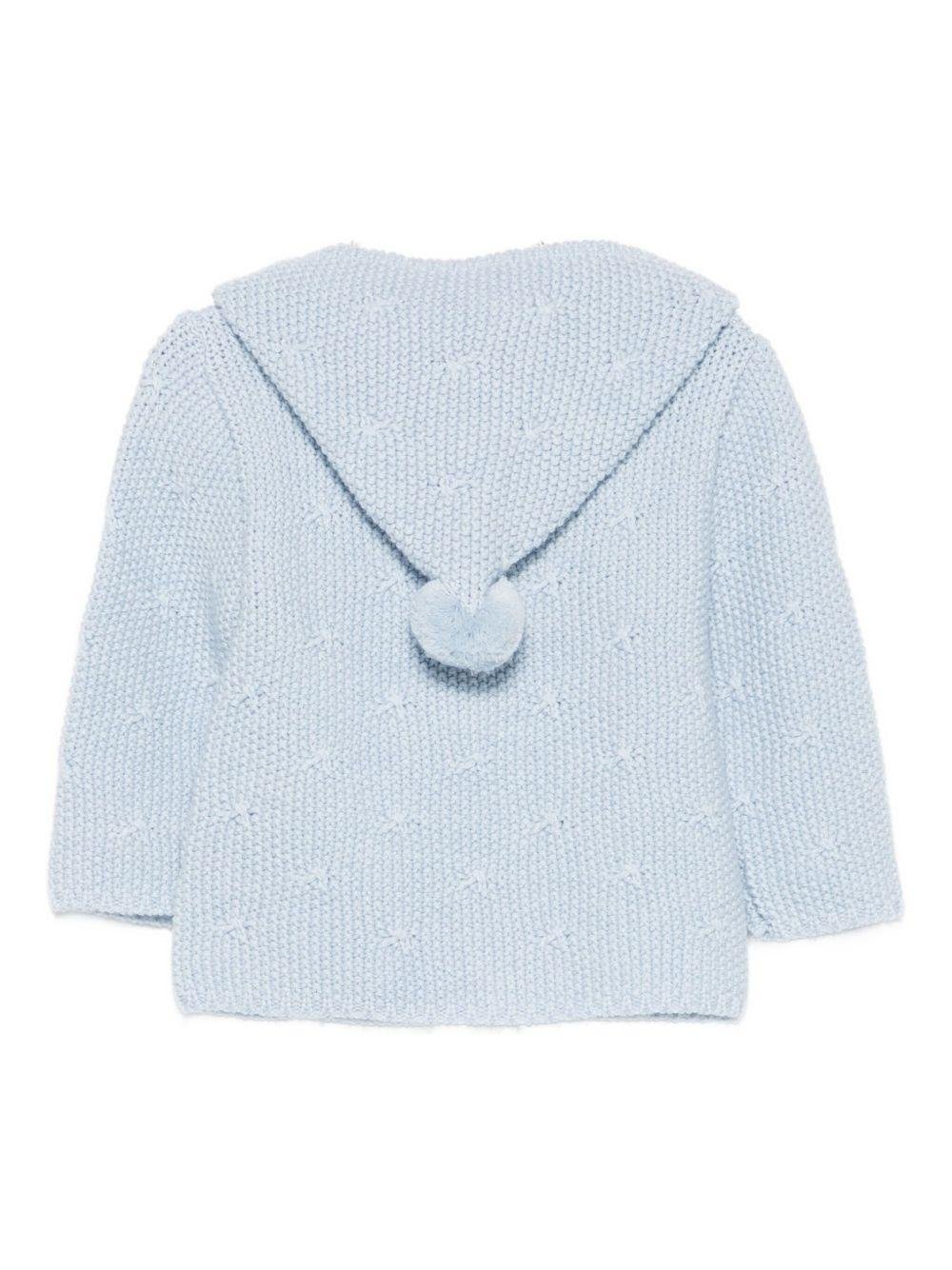 Cardigan per neonato Paz Rodrìguez azzurro con cappuccio - Rubino Kids