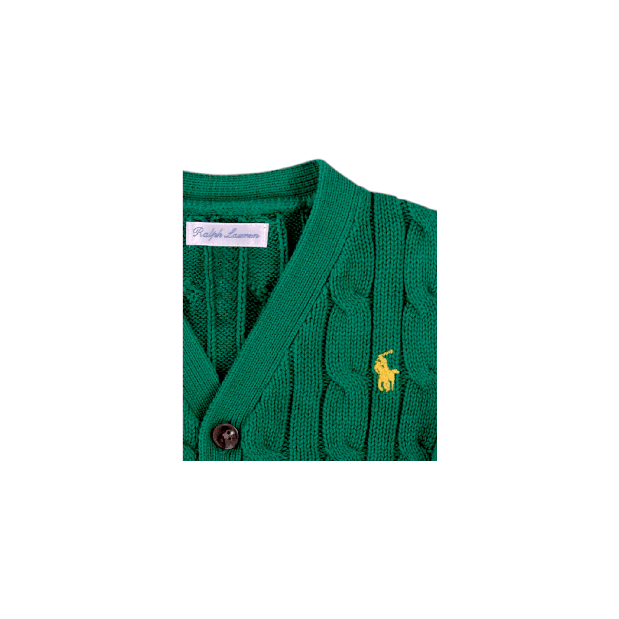 Cardigan per neonato Polo Ralph Lauren Kids verde con scollo a V - Rubino Kids