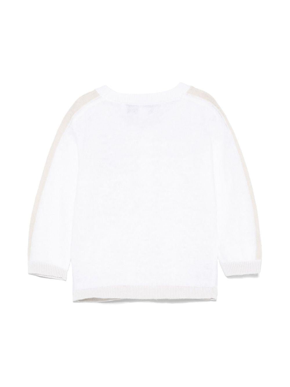 Cardigan per neonato Tartine Et Chocolat bianco con ricamo e bordo a contrasto - Rubino Kids