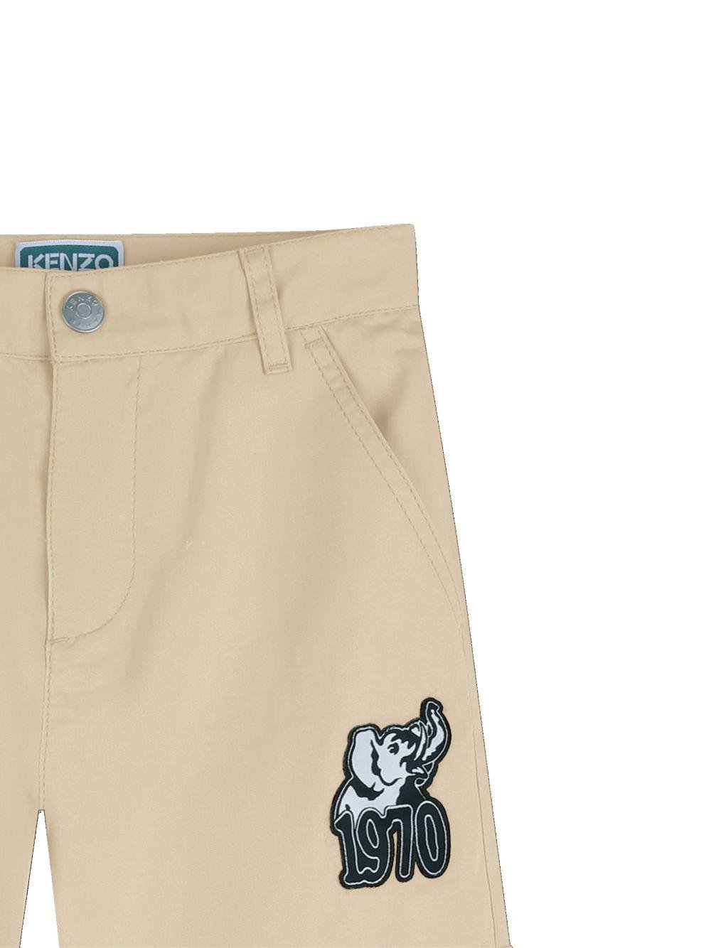 Cargo corti per bambino Kenzo Kids beige con applicazione - Rubino Kids