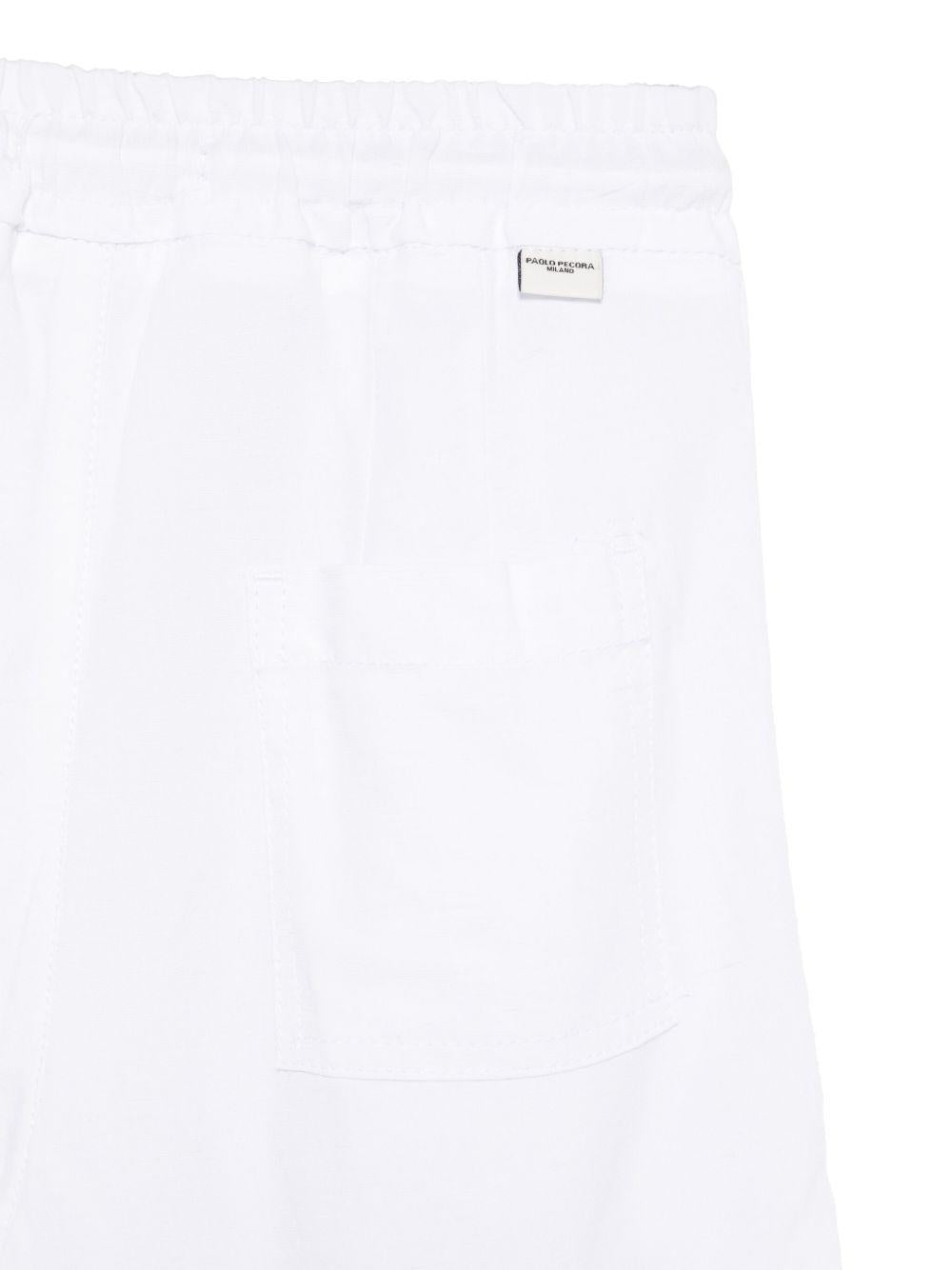 Cargo in cotone per bambino Paolo Pecora Kids bianco con coulisse - Rubino Kids